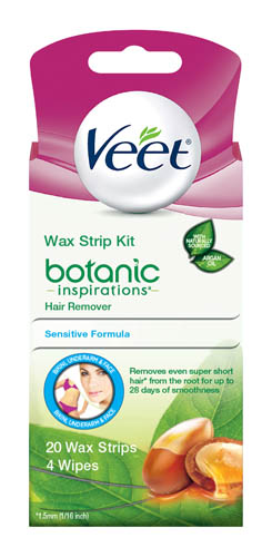 VEET Botanic Inspirations Wax Strip Kit Hair Remover  Bikini Underarm  Face  Wipes